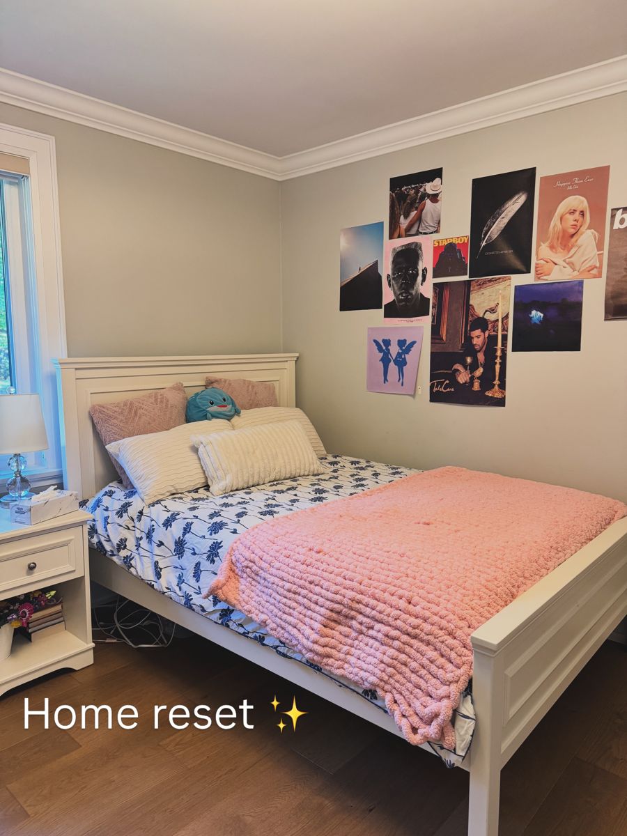 Tidy bedroom after a home reset