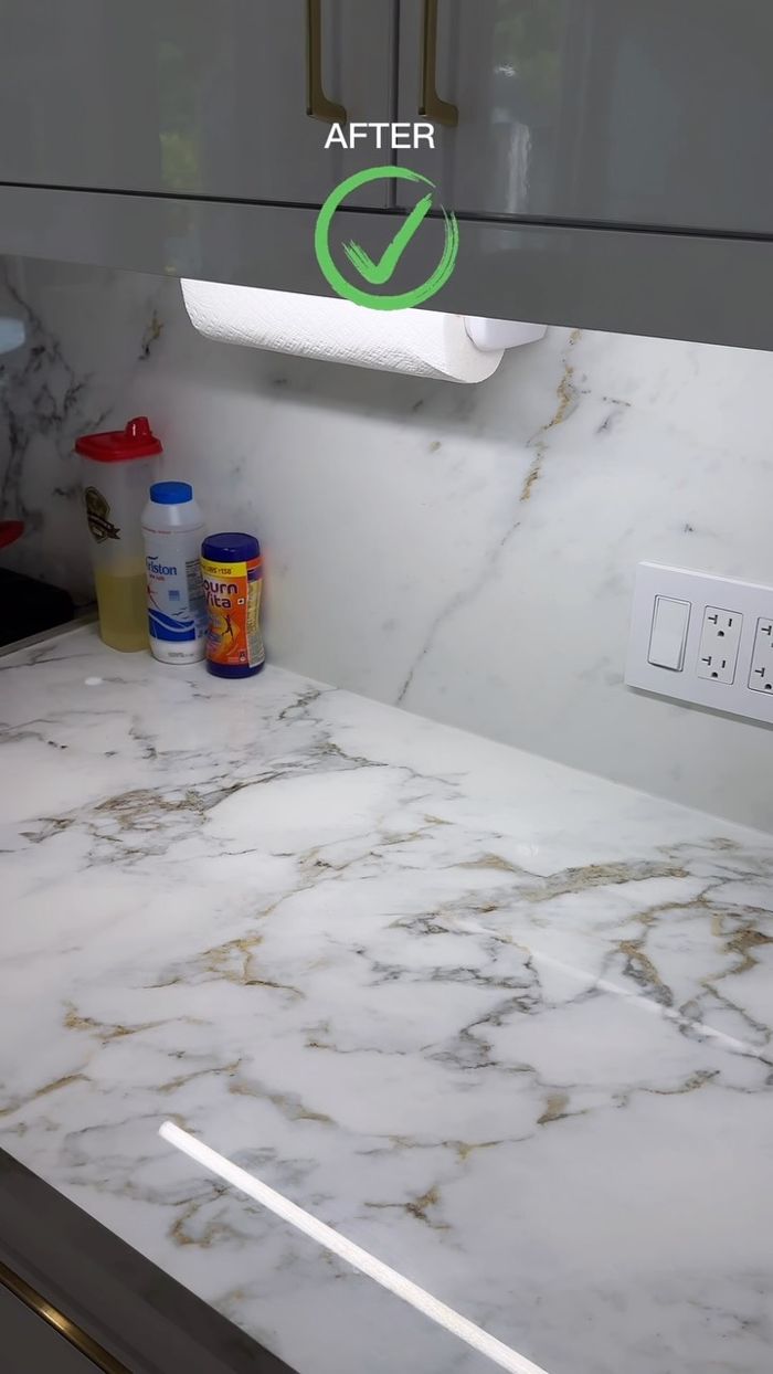Clean marble countertop